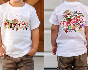 Mickey&#39;s Very Merry Christmas Party Front and Back Shirt, Disney Santa Mickey And Friends, Xmas Kids Gift, Christmas Lights Youth Sweatshirt