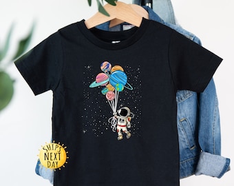 Astronaut Planets Balloon Shirt, Space Birthday, Toddler or Youth