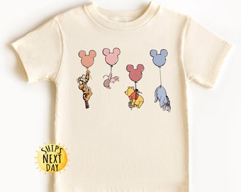 Winnie The Pooh and Friends Kids Disney Shirt, Pooh Balloons Toddler Shirt,  Disney Pooh Tee,Cute Pooh Bear Shirt,Toddler or Youth Sweatshirt