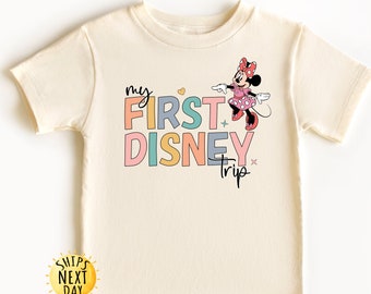 My First Disney Trip Kids Shirt, Minnie Mouse Toddler Shirt or Youth Sweatshirt