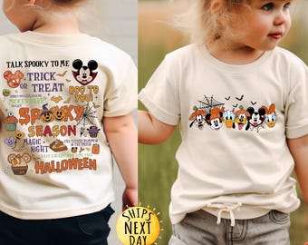Talk Spooky To Me Front and Back Kids Shirt, Mickey and Friends Halloween Toddler Shirt,Spooky Disney, Toddler or Youth Sweatshirt