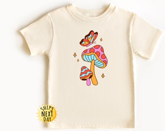 Magic Mushrooms Kids Shirt, Colorful Fungi, Baby Shower Gift