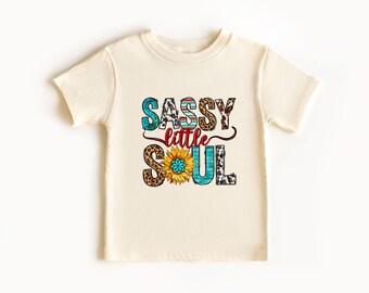 Sassy Little Soul Shirt for Girls, Trendy Retro Toddler Girl Shirts, Funny Preppy, Aesthetic, Sarcastic, Baby Girl Outfit, Youth Girl Tee