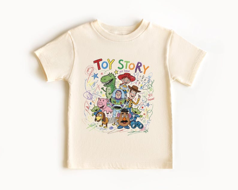 Toy Story Shirt, Crayon Drawing Tee, Woody Buzz Lightyear Top, Family Vacation Match, Pixar Character, Comfort Colors Outfit, Theme Apparel