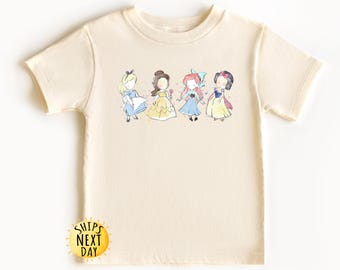 Baby Princess Kids Shirt, Watercolor Princesses Toddler Shirt,Princess Squad Gift,Princess Friends Shirt, Disney Toddler or Youth Sweatshirt