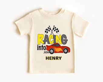 Back to School Shirt, Custom Back To School Shirt, First Day of School Shirt for Boy, Race Car Back to School Shirt, Racing Into Pre-K