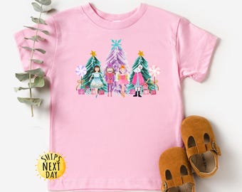 Watercolor Nutcracker Christmas Shirt, Kids Xmas Gift