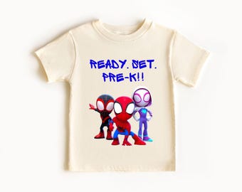 Spiderman Swinging Into Pre-k Shirt For Kid, Spiderman Back To School Matching Shirt, First Day Of School Student Tee