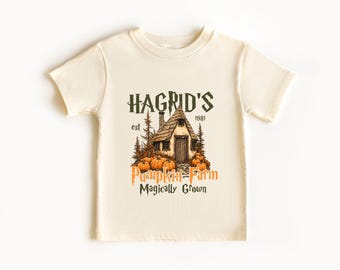 Camiseta de calabaza de Hagrid, camiseta de mago de otoño, huerto de calabazas de Halloween, camiseta de otoño bonita, camiseta de granja mágica, otoño acogedor de mago