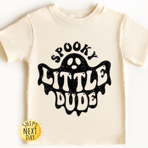 Spooky Dude Toddler Shirt - Retro Boys Halloween Kids Tee - Cute Natural Fall Toddler Tee