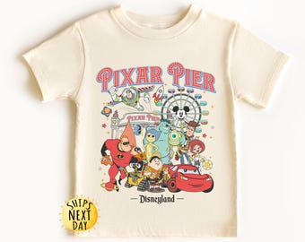 Vintage Pixar Pier Disneyland Shirt, Disneyland Pixar Fest 2024 Shirt, Meet me at Pixar Pier Disney Pixar Characters, Disneyland Trip Shirt