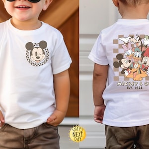Vintage Mickey & Co Front and Back Toddler Shirt, Mickey and Friends Kids Shirt, Disneyland Trip Family, Shirt, Toddler or Youth Sweatshirt