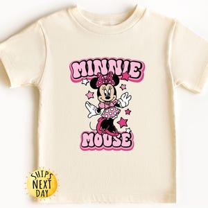 Disney Minnie Mouse Kids Shirt, Cute Pink Shirt, Disney Minnie Mouse Shirt, Girl Kids Sweatshirt, Gift for Girl, Mickey and friends