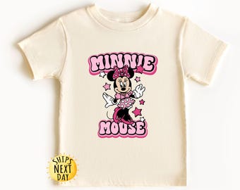 Disney Minnie Mouse Kids Shirt, Cute Pink Shirt, Disney Minnie Mouse Shirt, Girl Kids Sweatshirt, Gift for Girl, Mickey and friends