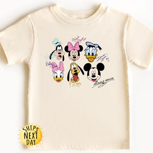 Mickey and Friends with Signatures Kids Shirt, Mickey Toddler Shirt,Mickey And Minnie Kids Shirt,Disneyland Trip,Toddler or Youth Sweatshirt