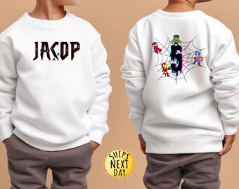 Custom Spiderman Birthday Boy Shirt, Marvel Birthday Party Gift, Disney Kids Birthday Tee, Superhero Birthday