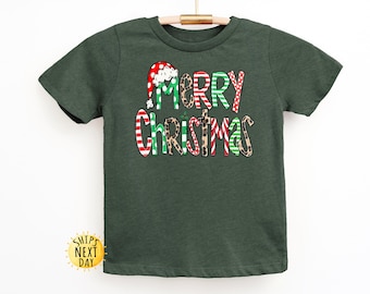 Merry Christmas Toddler Shirt, Christmas Print Kids Shirt, Santa Christmas Toddler or Youth Sweatshirt, Xmas Gift, Christmas Kids Shirt