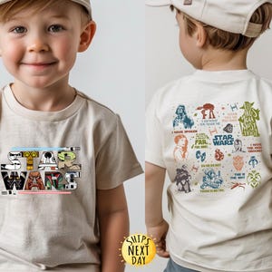 Retro Disney Star Wars Front and Back Kids Shirt, Darth Vader Shirt, Disney Kids Shirt, Galaxy's Edge Tee, Toddler or Youth Sweatshirt