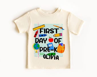 Custom First Day of Pre-k Shirt for Kids, Personalized Pre-K Shirt, Kids Back to School Shirt, Preschool Shirt, Kids 1st Day of School Tee