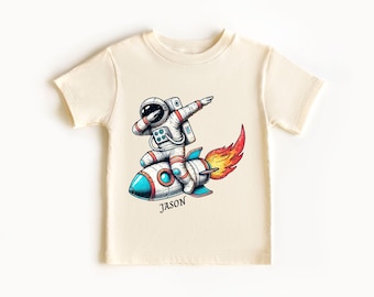 Custom Name Astronaut Shirt, Astronaut Kids Shirt, Personalized Shirt, Astronaut Boys Shirt, Astronaut Tshirt, Kids Space Shirt, Toddler Tee