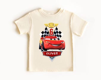 Car Inspired Birthday T Shirt, Cars Mcqueen theme Party, cars Personalized shirt kids, Gift Birthday Shirt, family tees Custom