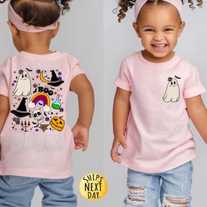 Ghost Bo Front and Back Kids Shirt, Trick Or Treat Halloween Toddler Shirt, Spooky Season, Pumpkin Shirt, Toddler or Youth Sweatshirt