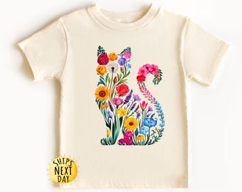 Floral Cat Shirt, Cat Lover T-shirt, Cat Book Shirt, Cat Lover Gift, Gift for Her, Cat Mom Shirt Gift, Cute Cat Shirts, Cute Book Cat Tshirt