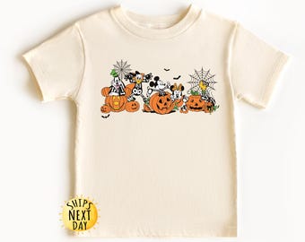 Disney Halloween Shirt, Pumpkin Mickey and Friends, Kids Spooky Tee