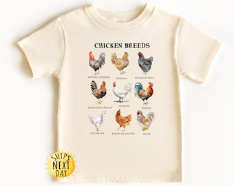 Chicken Breeds Farm Animal Toddler Shirt, Animal Love Kids Tee, Cute Natural Shirt, Toddler Sweatshirt, Youth Sweatshirt, Cute Farming Shirt