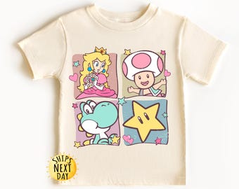 Vintage Super Mario Kids Shirt - Disney Trip Tee - Yoshi and Princess Peach Sweater