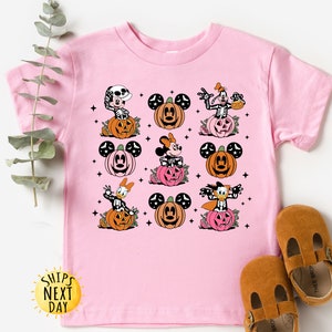 Disney Skeleton Pumpkin Toddler Shirt, Mickey and Friends Halloween Shirt, Halloween Kids Shirt, Spooky Disney, Toddler or Youth Sweatshirt