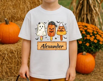 Personalized Halloween Kids Shirt - Cute Halloween Name Toddler Shirt - Personalized Custom Name Toddler Shirt