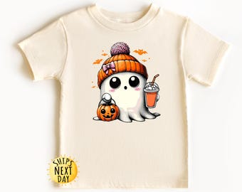 Camiseta para niños pequeños o sudadera juvenil con diseño de café fantasma de Halloween