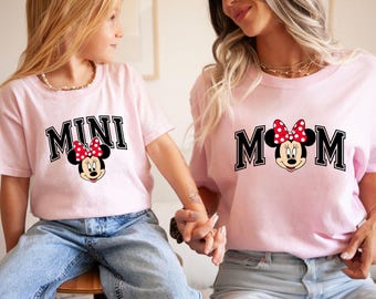 Disney Family T-shirt, Minnie Mom Daughter Tee, Mickey Dad Sweatshirt, Mouse Mama Mini Matching Tees, New Mother Hoodie