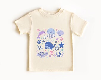 Under The Sea Toddler Shirt - Cute Ocean Creatures Children's Clothing - Boho Natural Kids & Youth Shirts