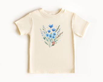 Blue Flower Bouquet Shirt, Flower Lover Shirt, Retro Floral Shirt, Flower Shirt, Plant Ladies Shirt, Gift for Nature Lover