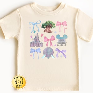 Disney Coquette Bows Toddler Shirt, Magic Kingdom Kids Shirt, Epcot Shirt, Disney Castle Shirt, Toddler or Youth Sweatshirt