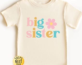 Big Sister Shirt, Cute Announcement Kids Shirt Sister Gift Big Sister To Be, Pregnancy Reveal, Funny Apparel From Mom, Little Girl Shirt