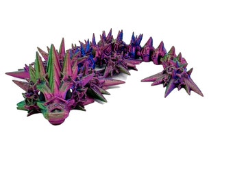 3D Printed Baby Dragon Fidget Toy - Articulated Crystal Serpent