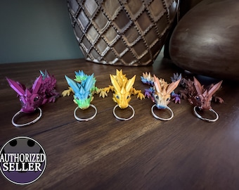 3D Printed Crystal Dragon Keychain - Tadling Dragon