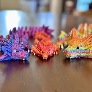 Figura de dragón ajolote impresa en 3D: decoración fantástica y caprichosa