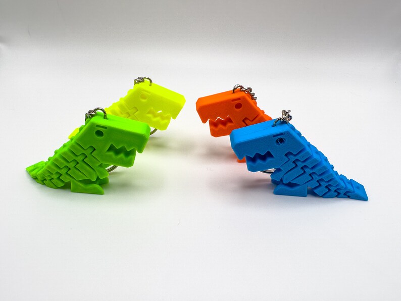 Rex Keychain / Articulated / 3D Printed / Movable / Fidget / Dinosaur ...