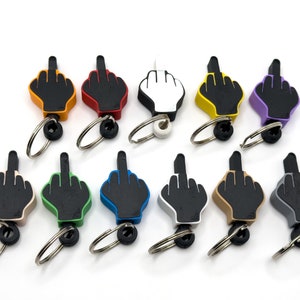 Mini Flip Mittelfinger Schlüsselanhänger / Tomodesigns / Zappeln / Gelenk / Spielzeug / Perfektes Geschenk / 3D Gedruckt