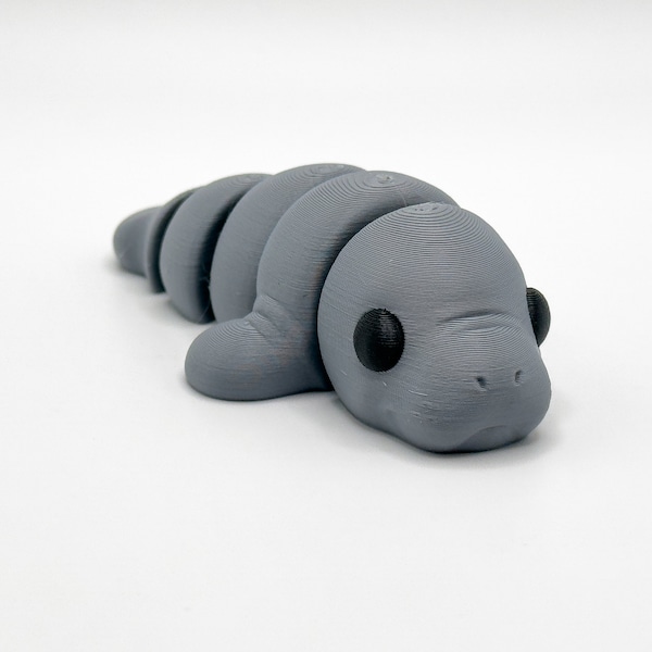 Playful 3D Printed Baby Manatee - Multiple Colors Available - Perfect for Manatee Lovers!