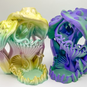 Magical Crystal Mushroom Castle Dice Tower - D&D 40K D20 Compatible - 3D Printed Gaming Accessory in Vibrant Rainbow Variations