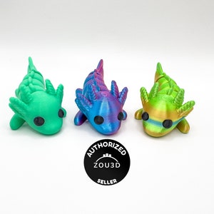 3D Printed Baby Axolotl Fidget Toy - Desk Buddy