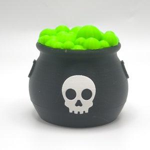 Spooky and Fun 3D Printed Skull Cauldron - Halloween Decor and Storage