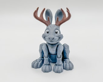3D Printed Jackalope Figurine: Whimsical Home Decor
