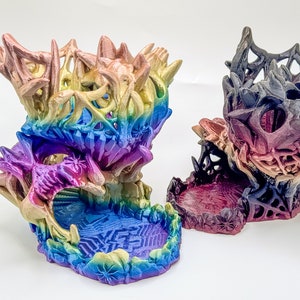 Nightmare Dice Tower - D&D 40K D20 Compatible - 3D Printed Gaming Accessory in Vibrant Color Variations