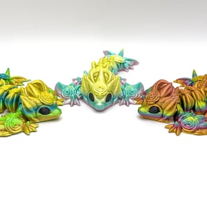 Rose Wyvern / Articulated / Cinderwing / 3D Printed / Movable / Fidget / Toy / Perfect Gift / Desk Toy / Sensory